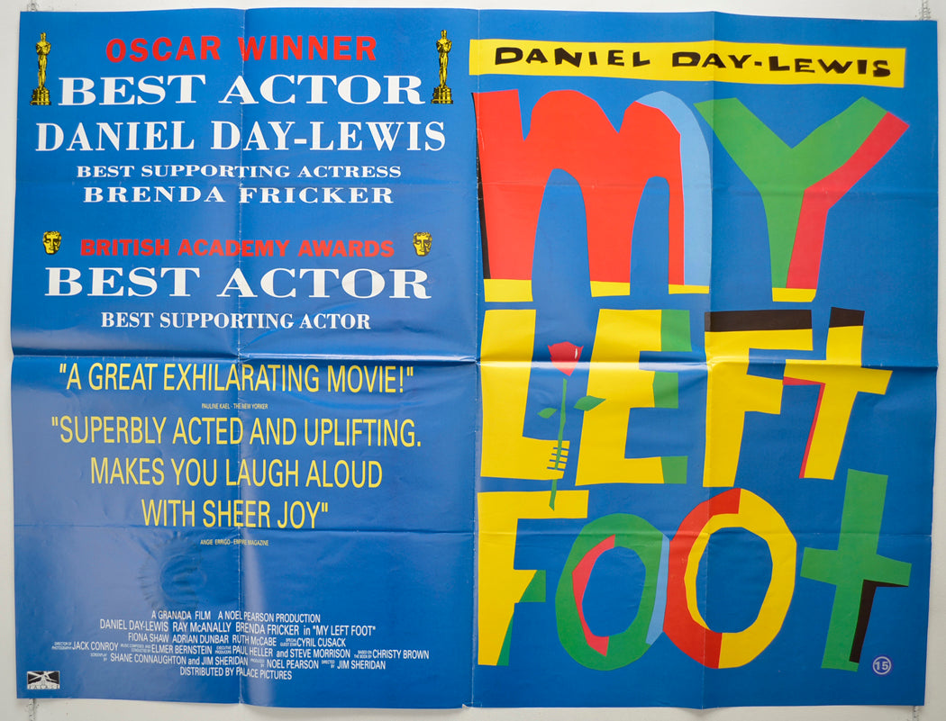 My Left Foot  (Awards version)   Original Quad Poster - Film Poster - Movie Poster  