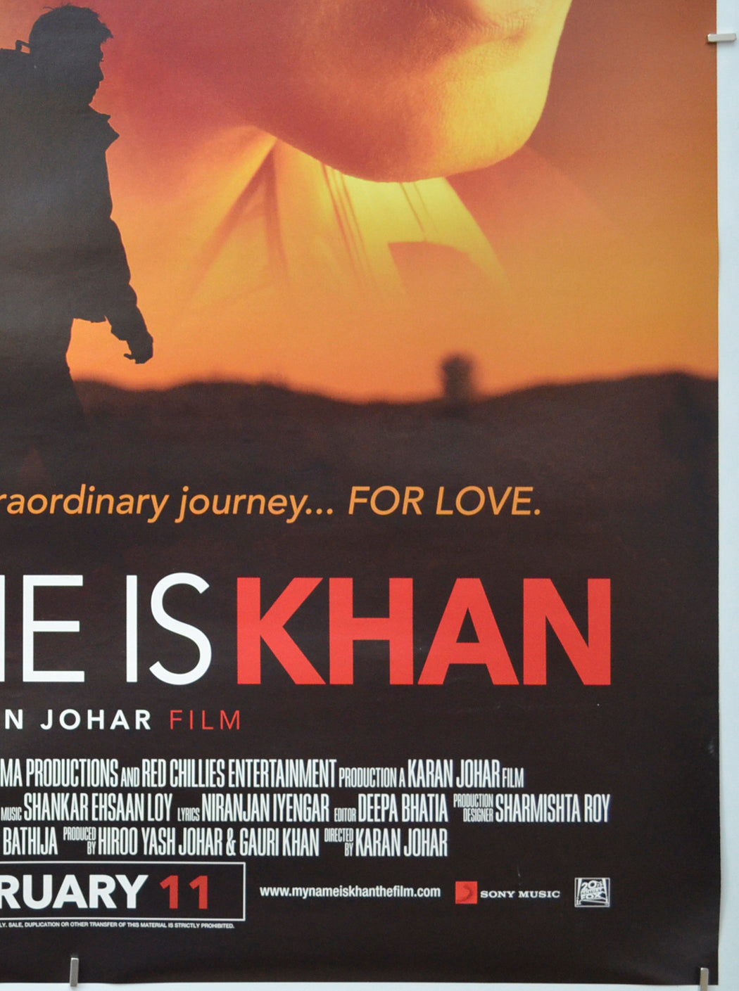 MY NAME IS KHAN (Bottom Right) Cinema One Sheet Movie Poster 