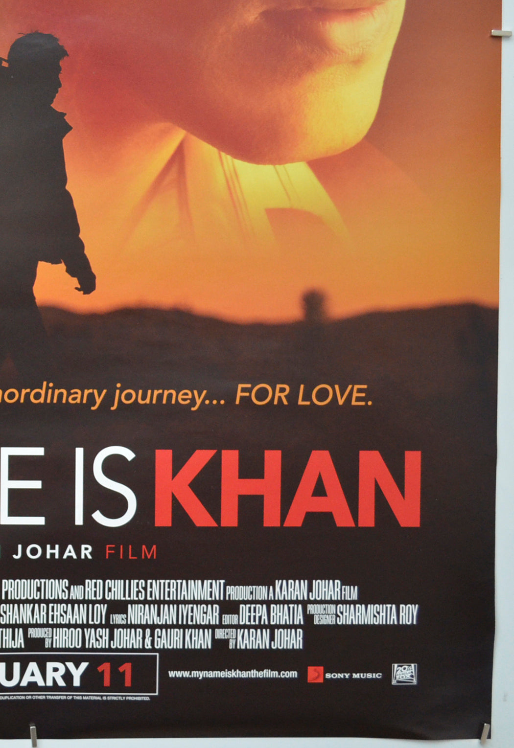 MY NAME IS KHAN (Bottom Right) Cinema One Sheet Movie Poster 