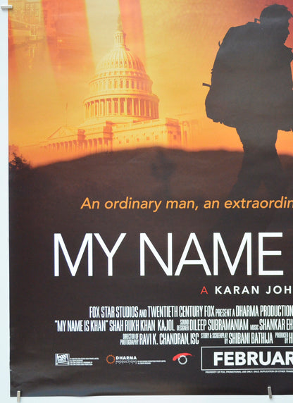 MY NAME IS KHAN (Bottom Left) Cinema One Sheet Movie Poster 