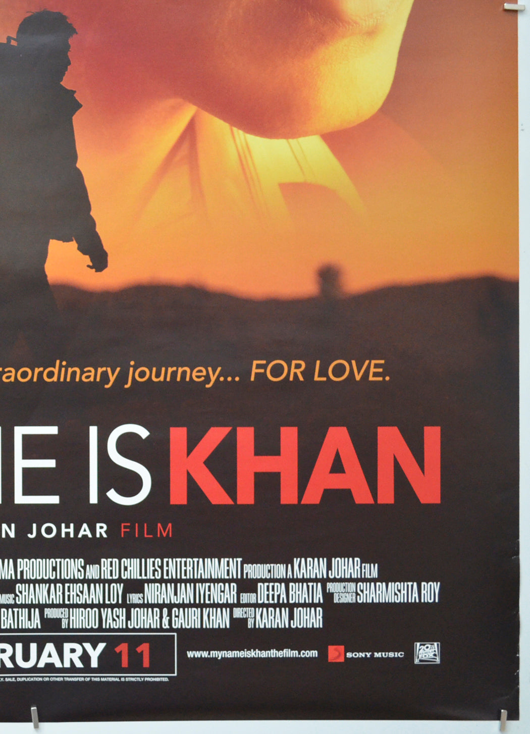 MY NAME IS KHAN (Bottom Right) Cinema One Sheet Movie Poster 