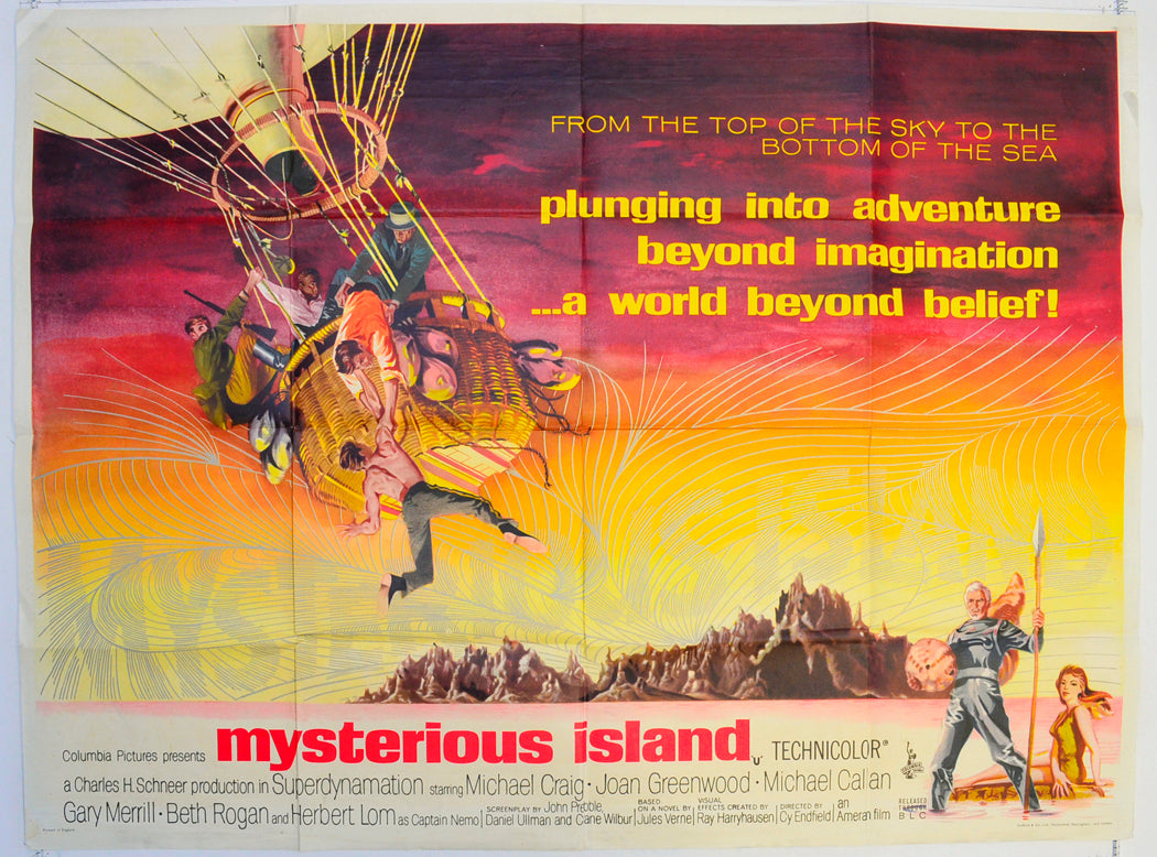 Mysterious Island  Original British Quad Poster - Film Poster - Movie Poster 