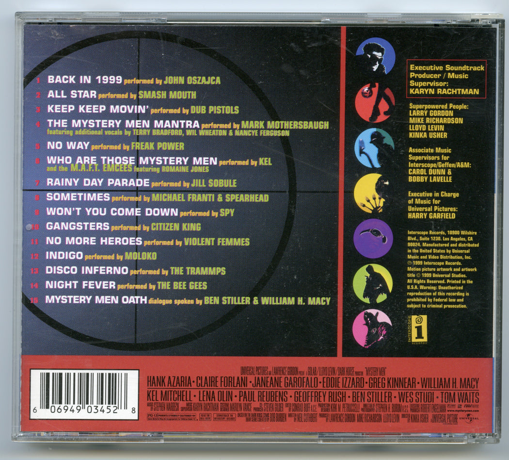 MYSTERY MEN Original CD Soundtrack (back) 