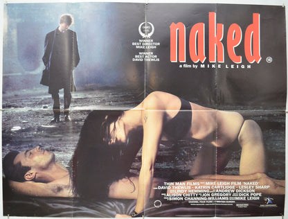 Naked (Cannes Winner 1993 Best Director, Best Actor)  - Original Quad Poster - Film Poster - Movie Poster