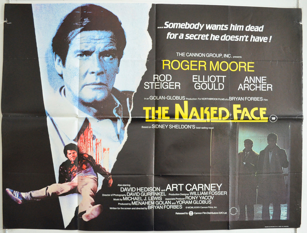 The Naked Face  Original British Quad Poster - Film Poster - Movie Poster 