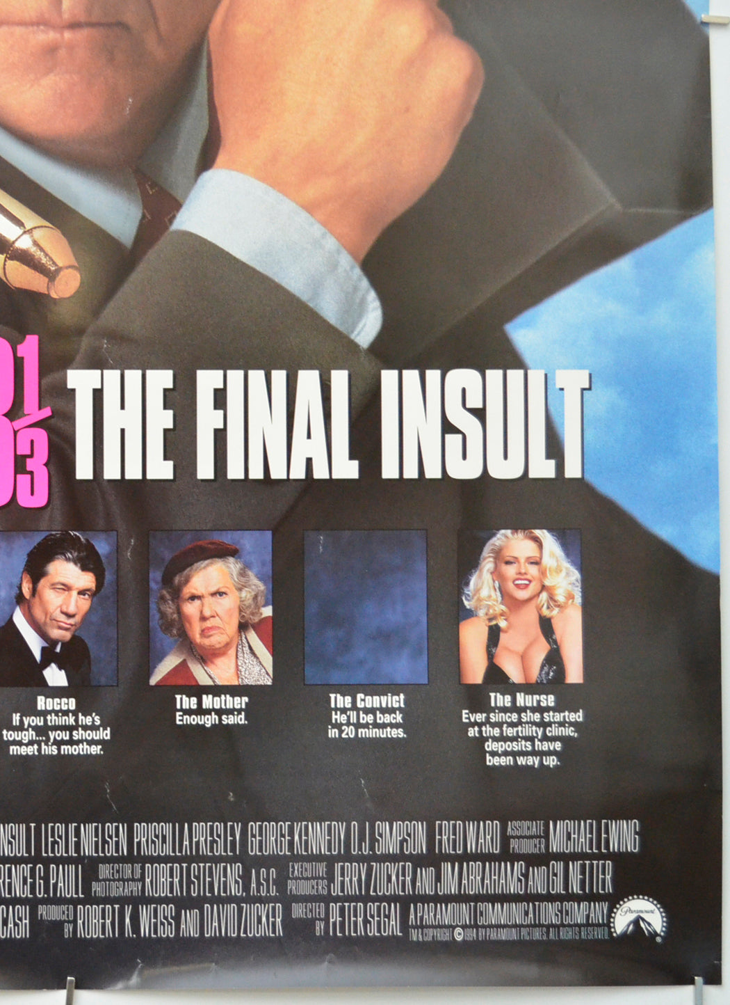 NAKED GUN 3 : THE FINAL INSULT (Bottom Right) Cinema One Sheet Movie Poster 