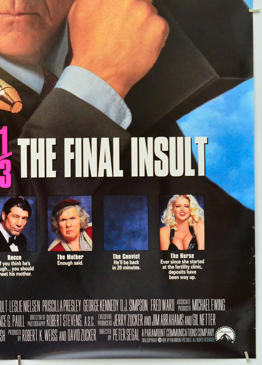 Naked Gun 33 1/3 : The Final Insult (Bottom Right) Cinema One Sheet Movie Poster 