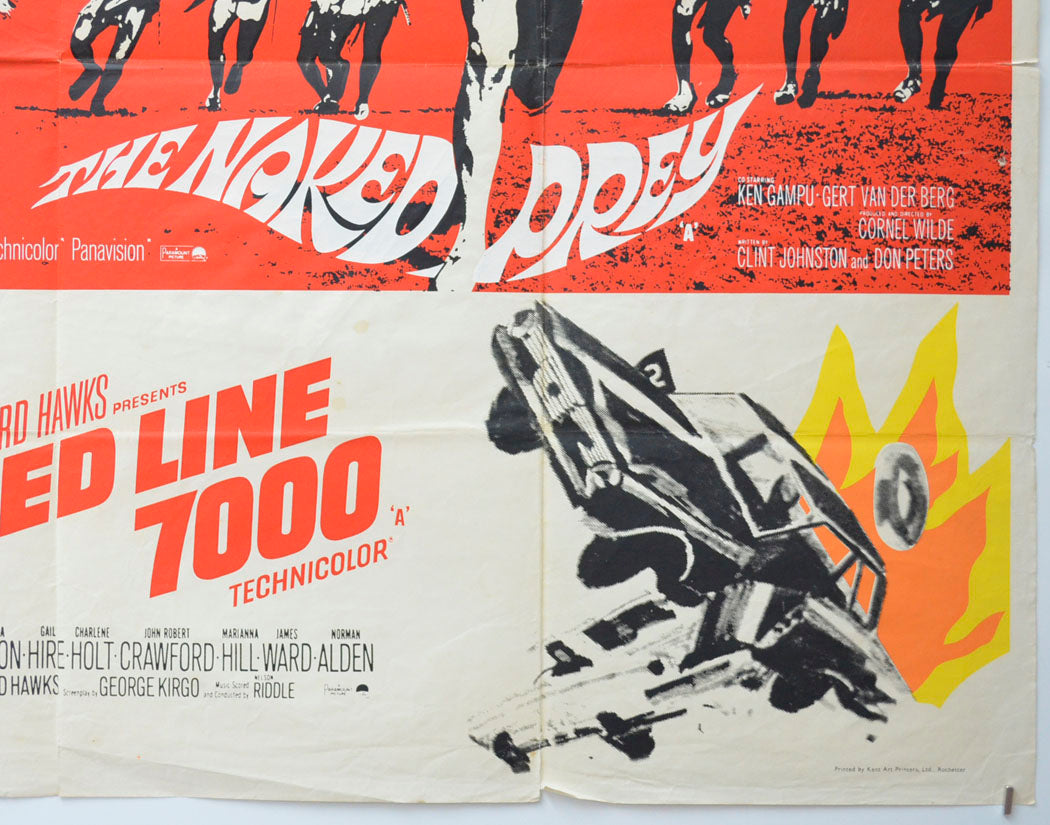 THE NAKED PREY / RED LINE 7000 (Bottom Right) Cinema Quad Movie Poster 