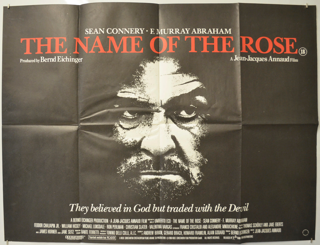 The Name Of The Rose  Original Quad Poster - Film Poster - Movie Poster