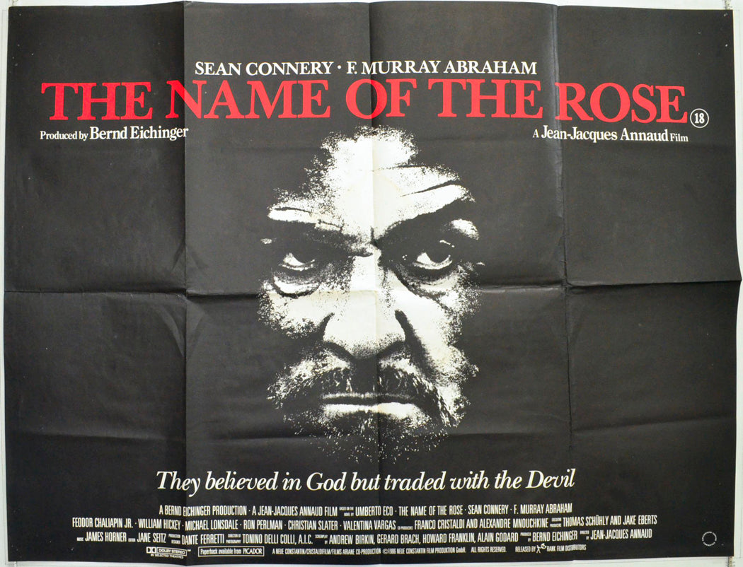 The Name Of The Rose Original British Quad Poster - Film Poster - Movie Poster 