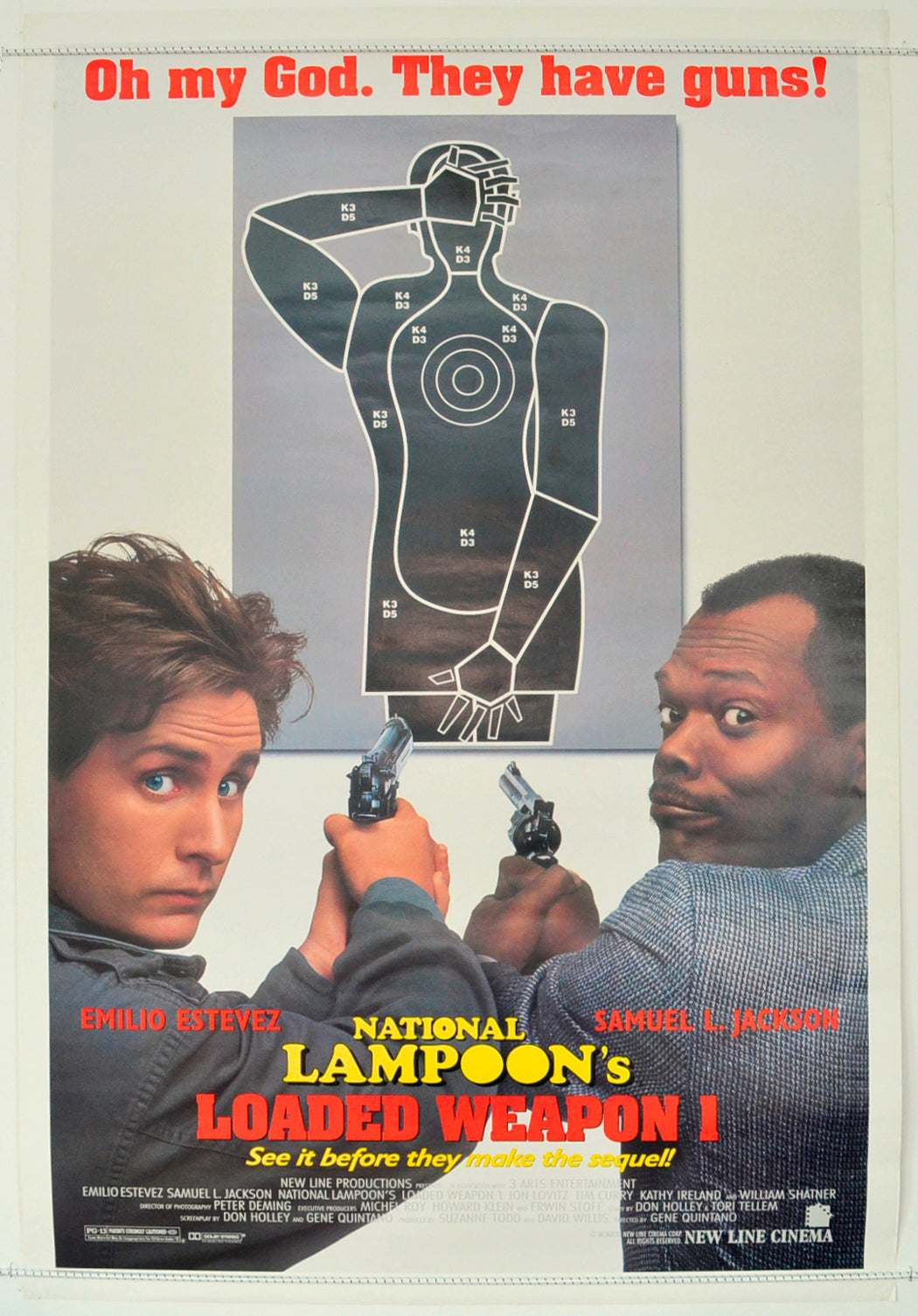 National Lampoon's Loaded Weapon 1  Original One Sheet Poster - Film Poster - Movie Poster 