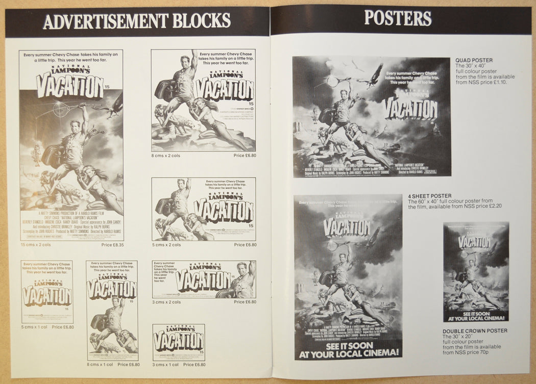 NATIONAL LAMPOON’S VACATION Cinema Exhibitors Campaign Press Book - BACK 