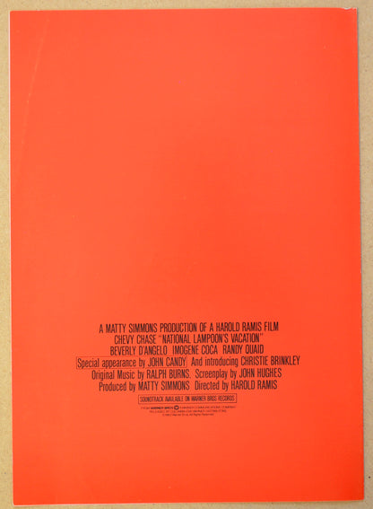 NATIONAL LAMPOON’S VACATION Cinema Exhibitors Synopsis Credits Booklet - INSIDE 