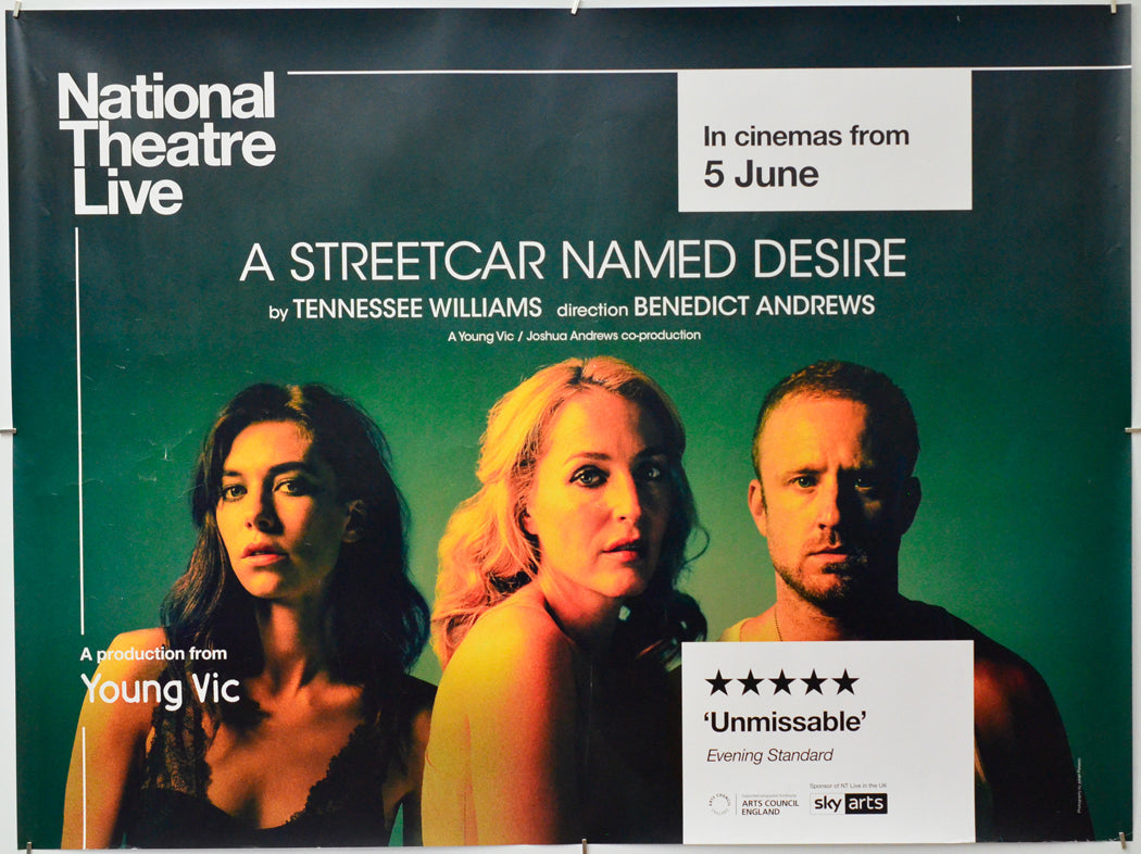 National Theatre Live: A Streetcar Named Desire - Original Quad Poster - Film Poster - Movie Poster