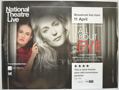 National Theatre Live: All About Eve - Original Quad Poster - Film Poster - Movie Poster