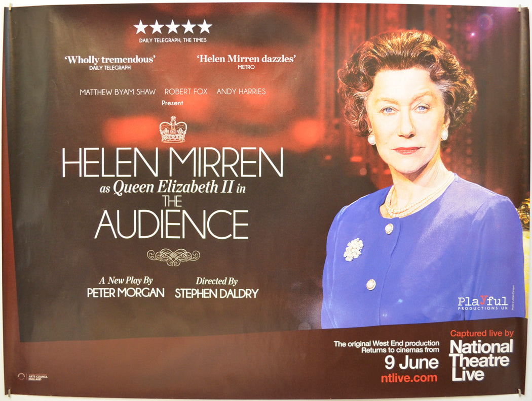 National Theatre Live: The Audience Original Quad Poster - Film Poster - Movie Poster