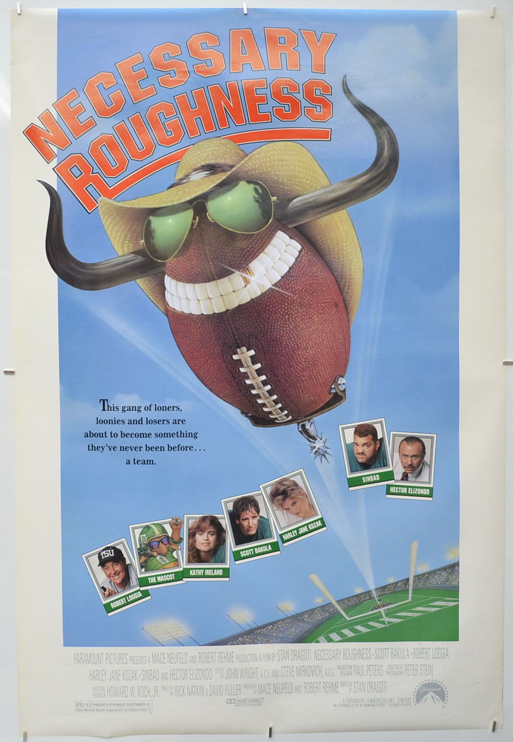 Necessary Roughness  Original One Sheet Poster - Film Poster - Movie Poster