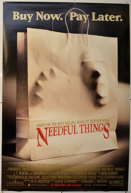 Needful Things Original One Sheet Poster - Film Poster - Movie Poster  