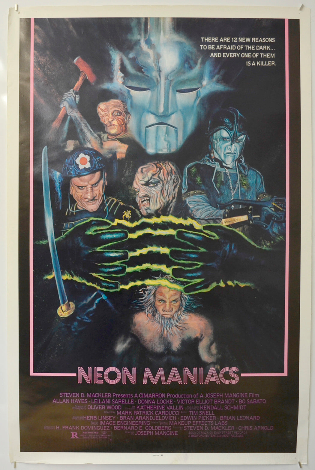 Neon Maniacs Original One Sheet Poster - Film Poster - Movie Poster  