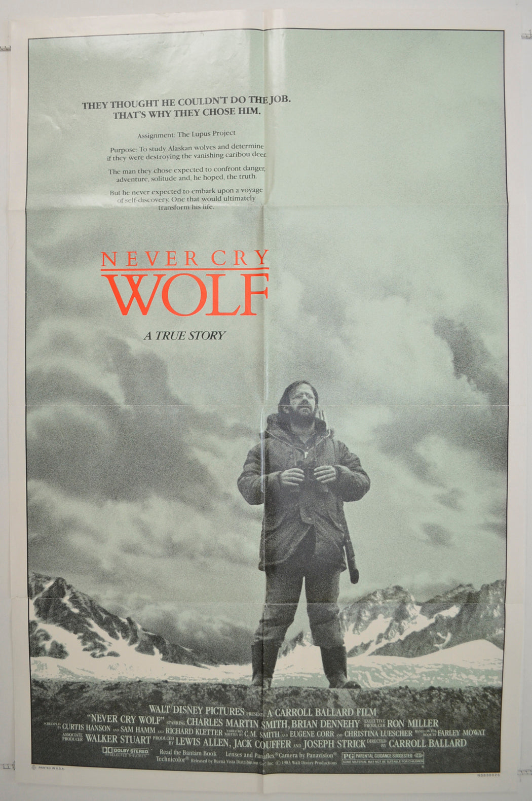 Never Cry Wolf  Original One Sheet Poster - Film Poster - Movie Poster 