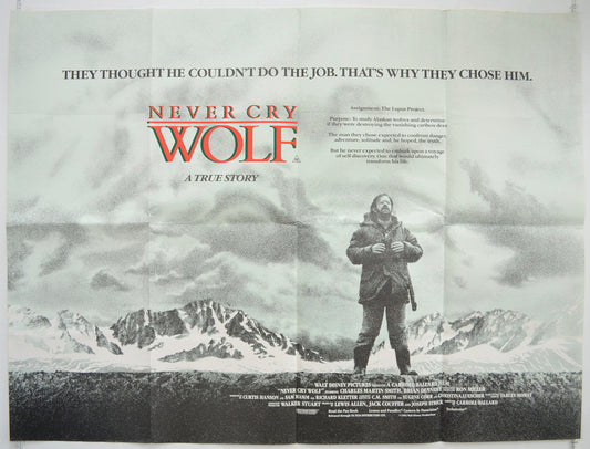 Never Cry Wolf  Original British Quad Poster - Film Poster - Movie Poster 