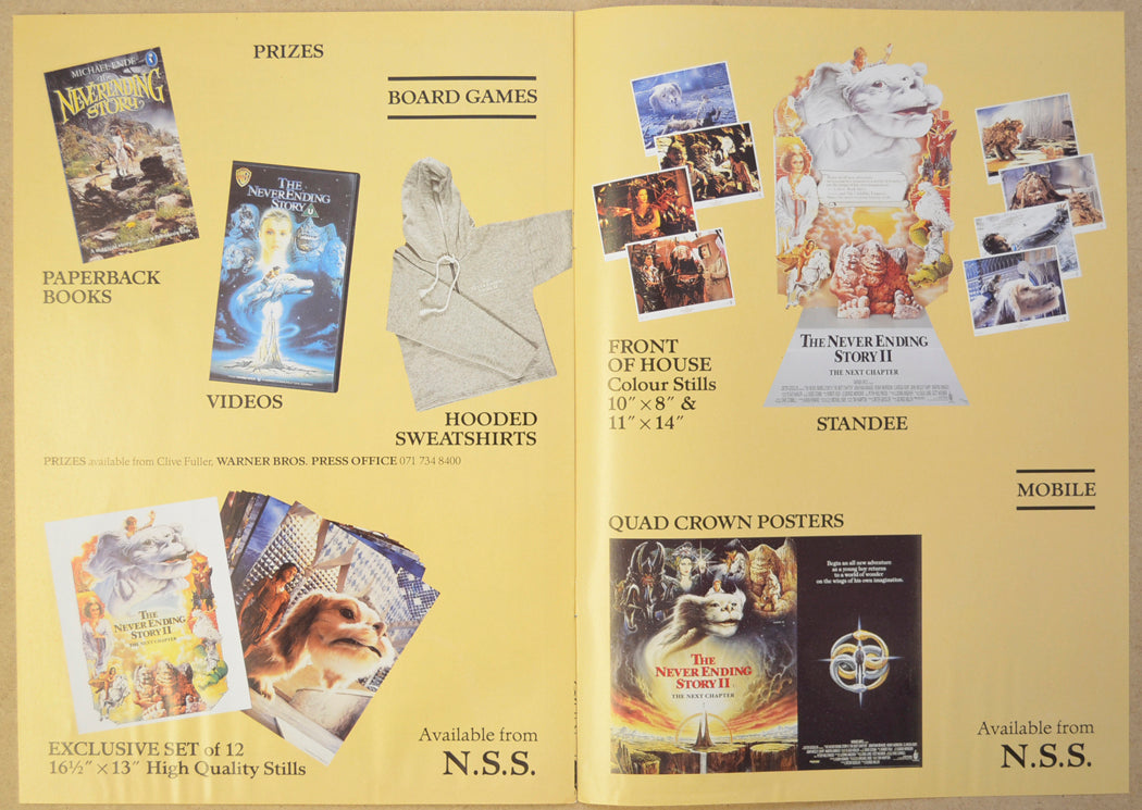 THE NEVER ENDING STORY II Cinema Exhibitors Campaign Press Book - BACK 