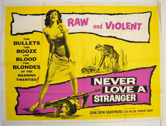 Never Love A Stranger  Original British Quad Poster - Film Poster - Movie Poster 