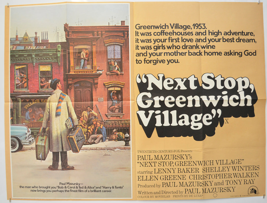 Next Stop Greenwich Village Original Quad Poster - Film Poster - Movie Poster  