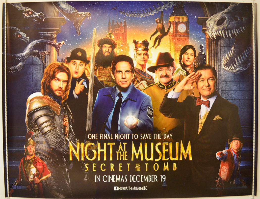 Night At The Museum: Secret Of The Tomb  Original Quad Poster - Film Poster - Movie Poster 