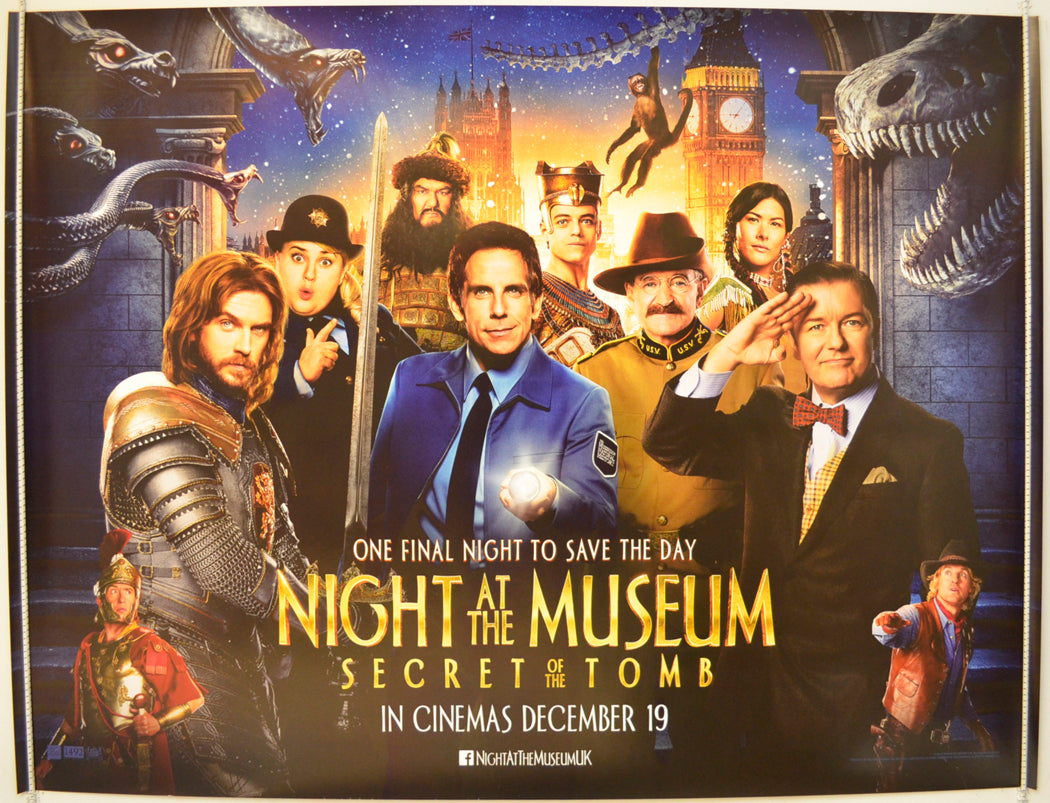 Night At The Museum: Secret Of The Tomb  Original Quad Poster - Film Poster - Movie Poster 