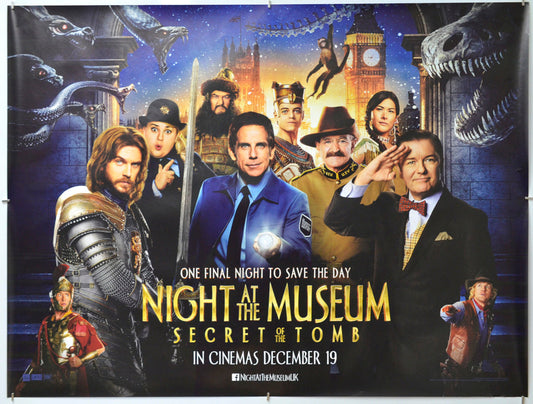 Night At The Museum: Secret Of The Tomb - Original Quad Poster - Film Poster - Movie Poster