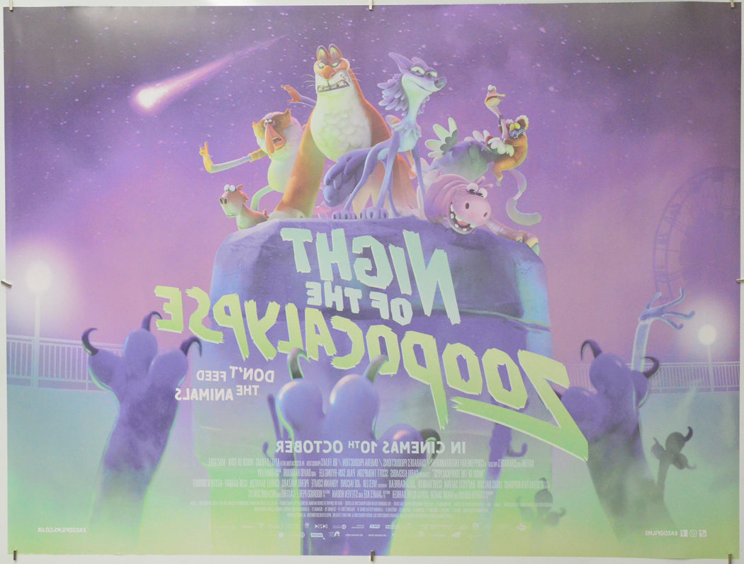 Night of the Zoopocalypse (Back) Cinema Quad Movie Poster 