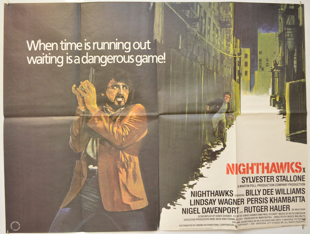 Nighthawks Original Quad Poster - Film Poster - Movie Poster  