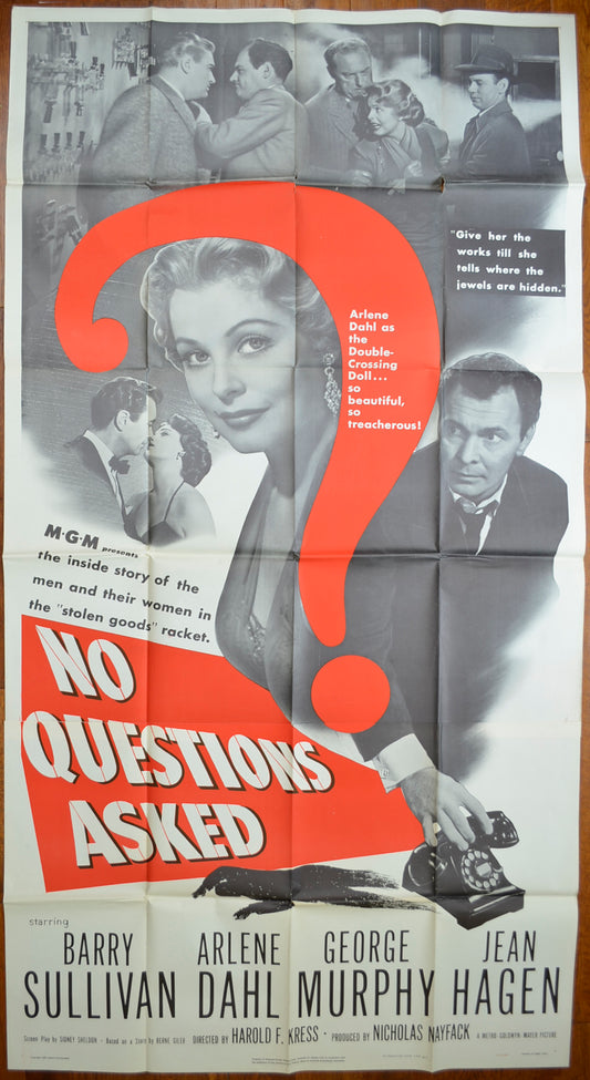 No Questions Asked   Original US 3-Sheet Poster - Film Poster - Movie Poster 