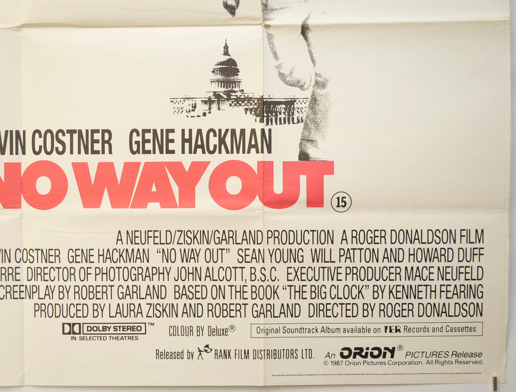 NO WAY OUT (Bottom Right) Cinema Quad Movie Poster 