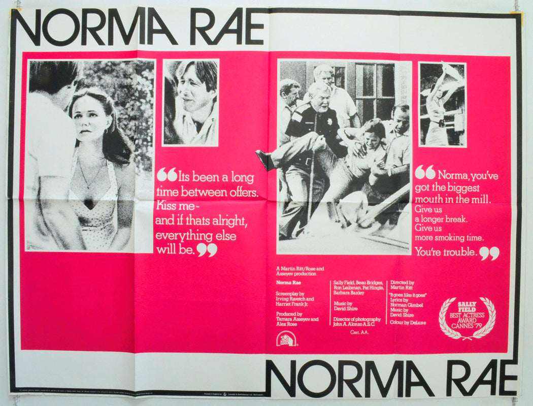 Norma Rae Original British Quad Poster - Film Poster - Movie Poster 