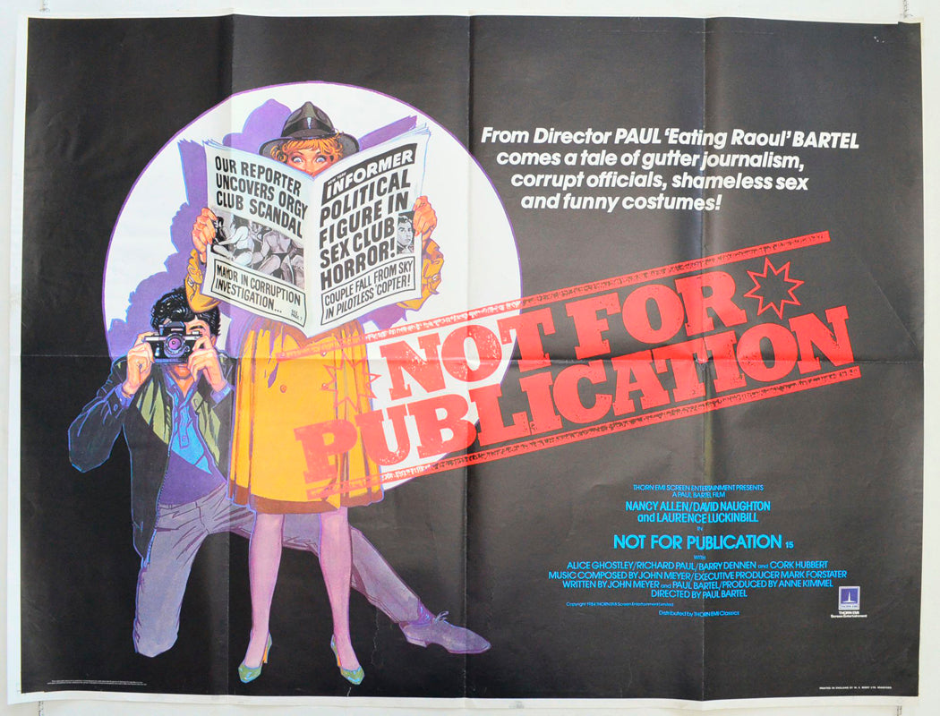 Not For Publication Original British Quad Poster - Film Poster - Movie Poster 