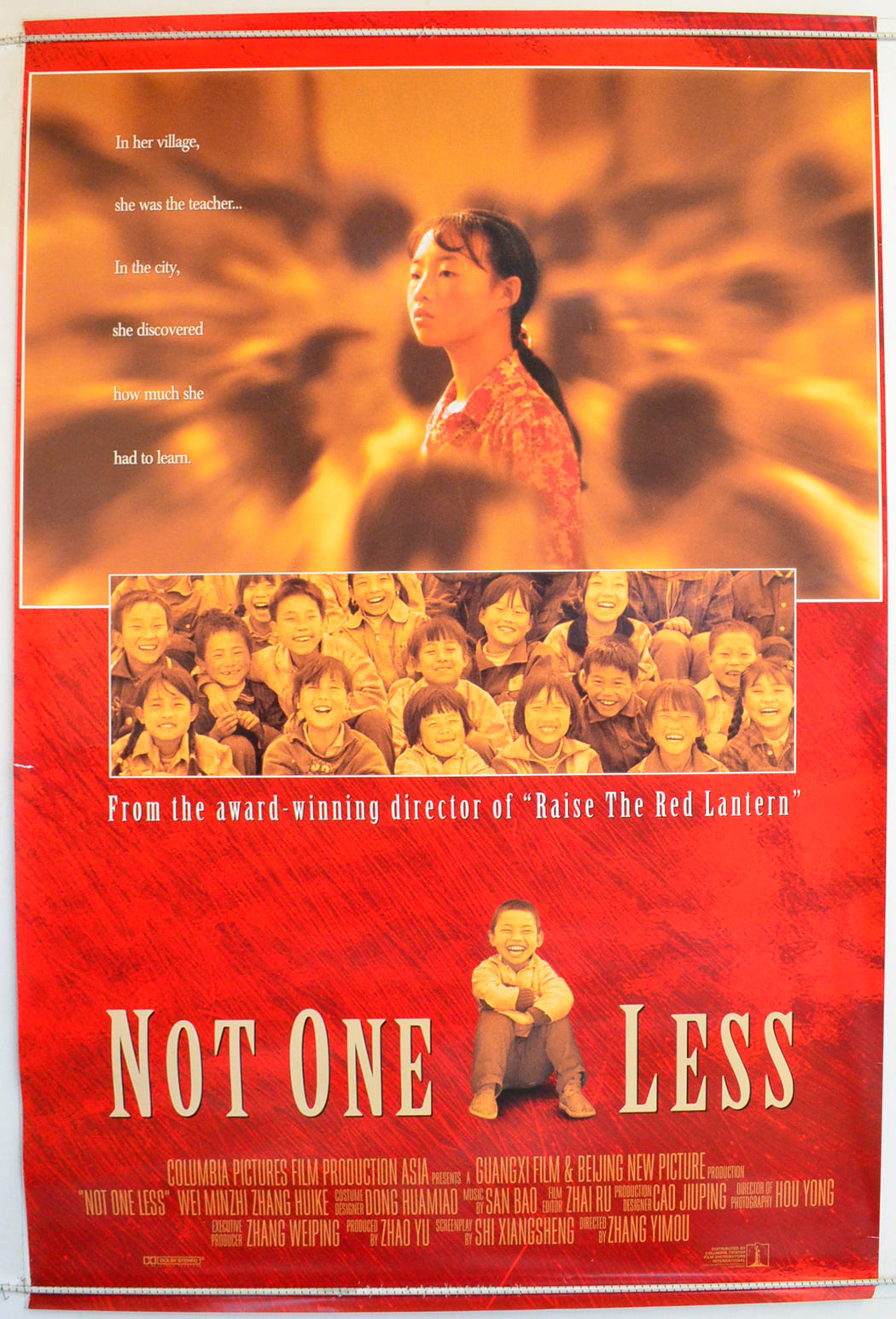 Not One Less  (a.k.a. Yi ge dou bu neng shao)   Original One Sheet Poster - Film Poster - Movie Poster 