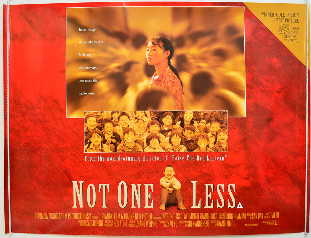 Not One Less  (a.k.a. Yi ge dou bu neng shao)   Original Quad Poster - Film Poster - Movie Poster  