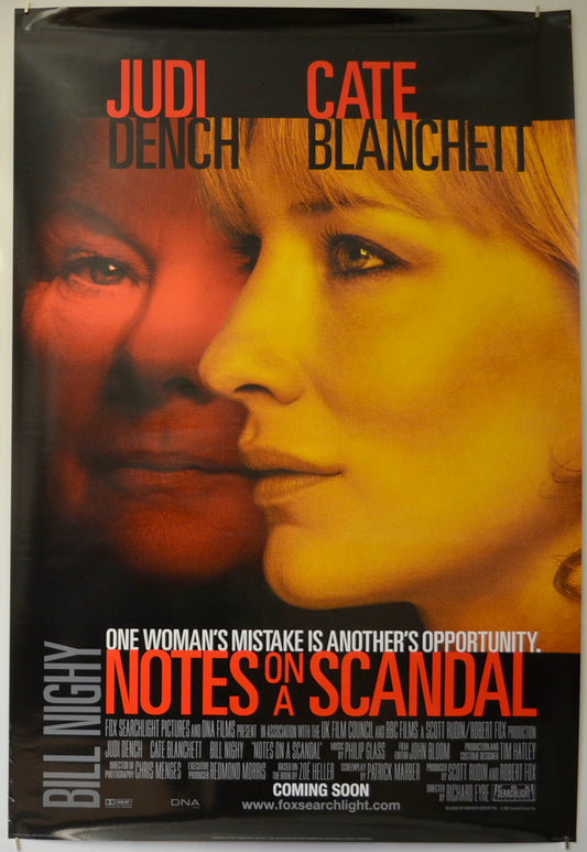 Notes On A Scandal  Original One Sheet Poster - Film Poster - Movie Poster