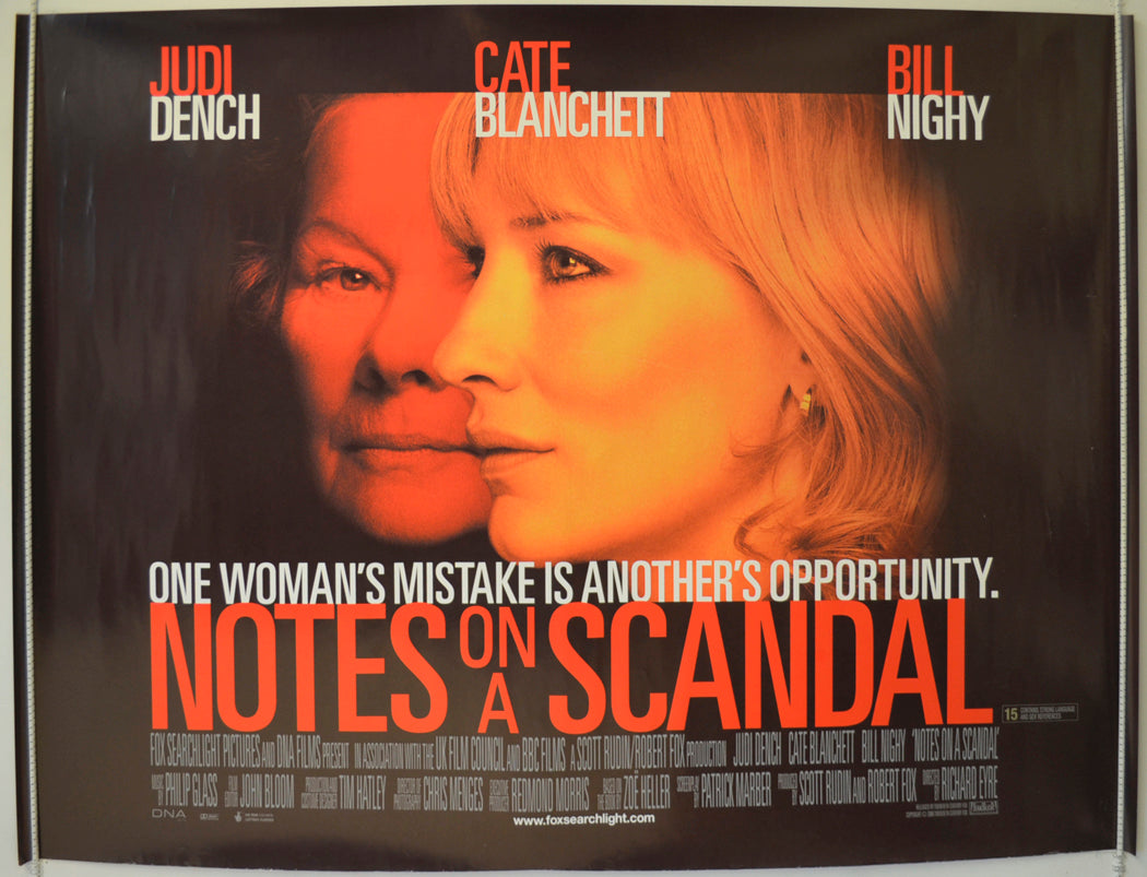 Notes On A Scandal  Original Quad Poster - Film Poster - Movie Poster 