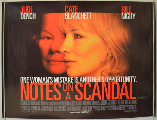 Notes On A Scandal  Original Quad Poster - Film Poster - Movie Poster 