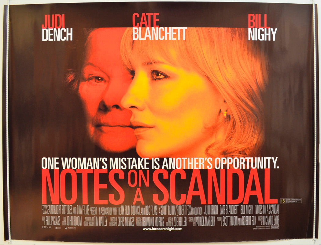 Notes On A Scandal Original Quad Poster - Film Poster - Movie Poster  