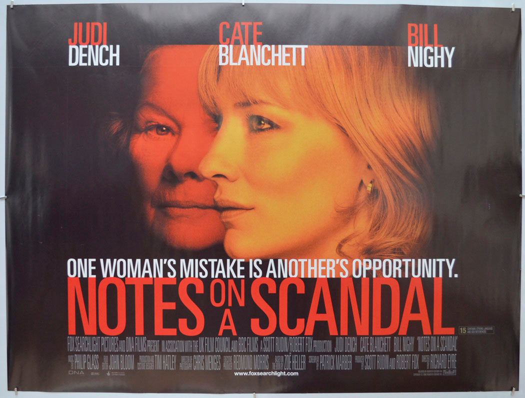 Notes On A Scandal  Original Quad Poster - Film Poster - Movie Poster