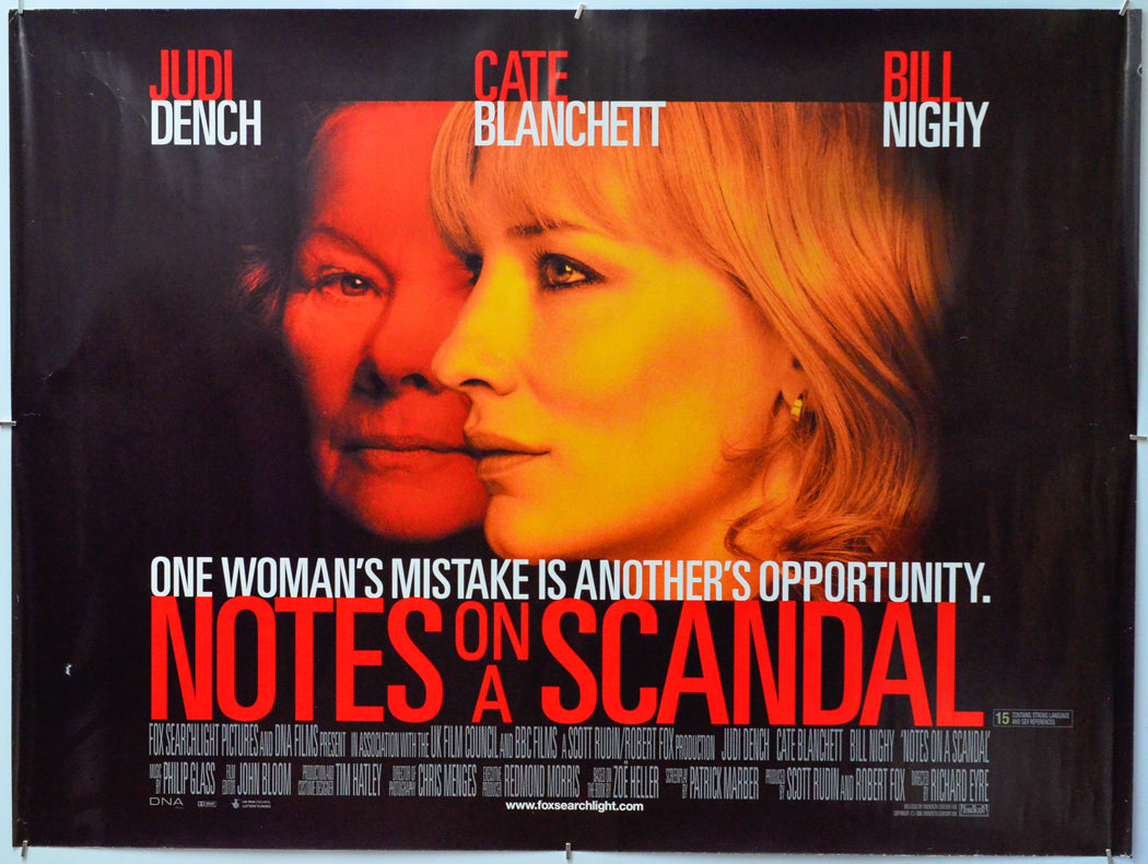 Notes On A Scandal - Original Quad Poster - Film Poster - Movie Poster