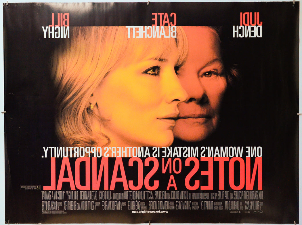 Notes On A Scandal (Back) Cinema Quad Movie Poster 