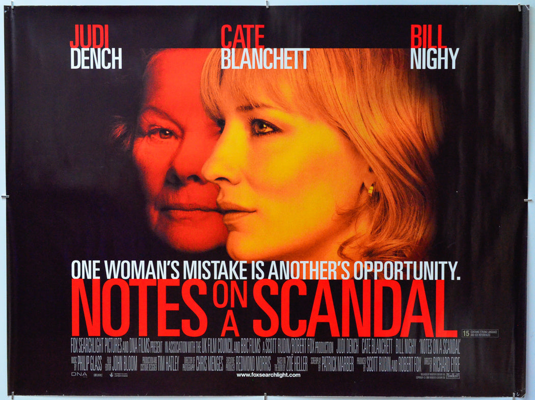 Notes On A Scandal - Original Quad Poster - Film Poster - Movie Poster