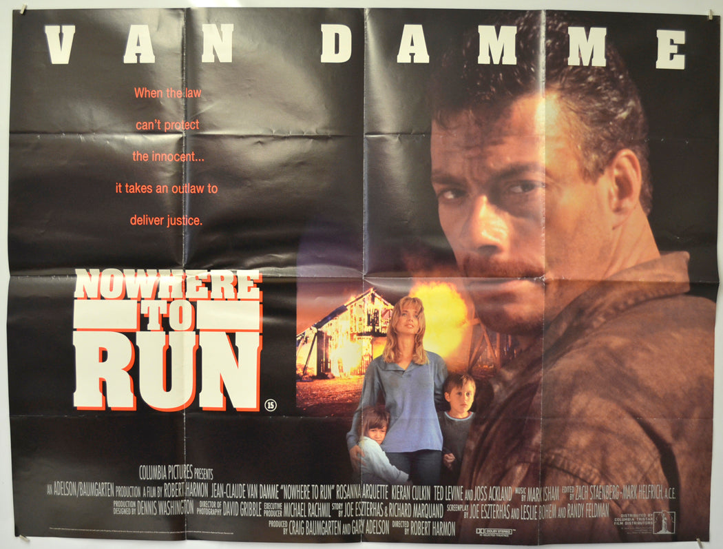 Nowhere To Run Original Quad Poster - Film Poster - Movie Poster  