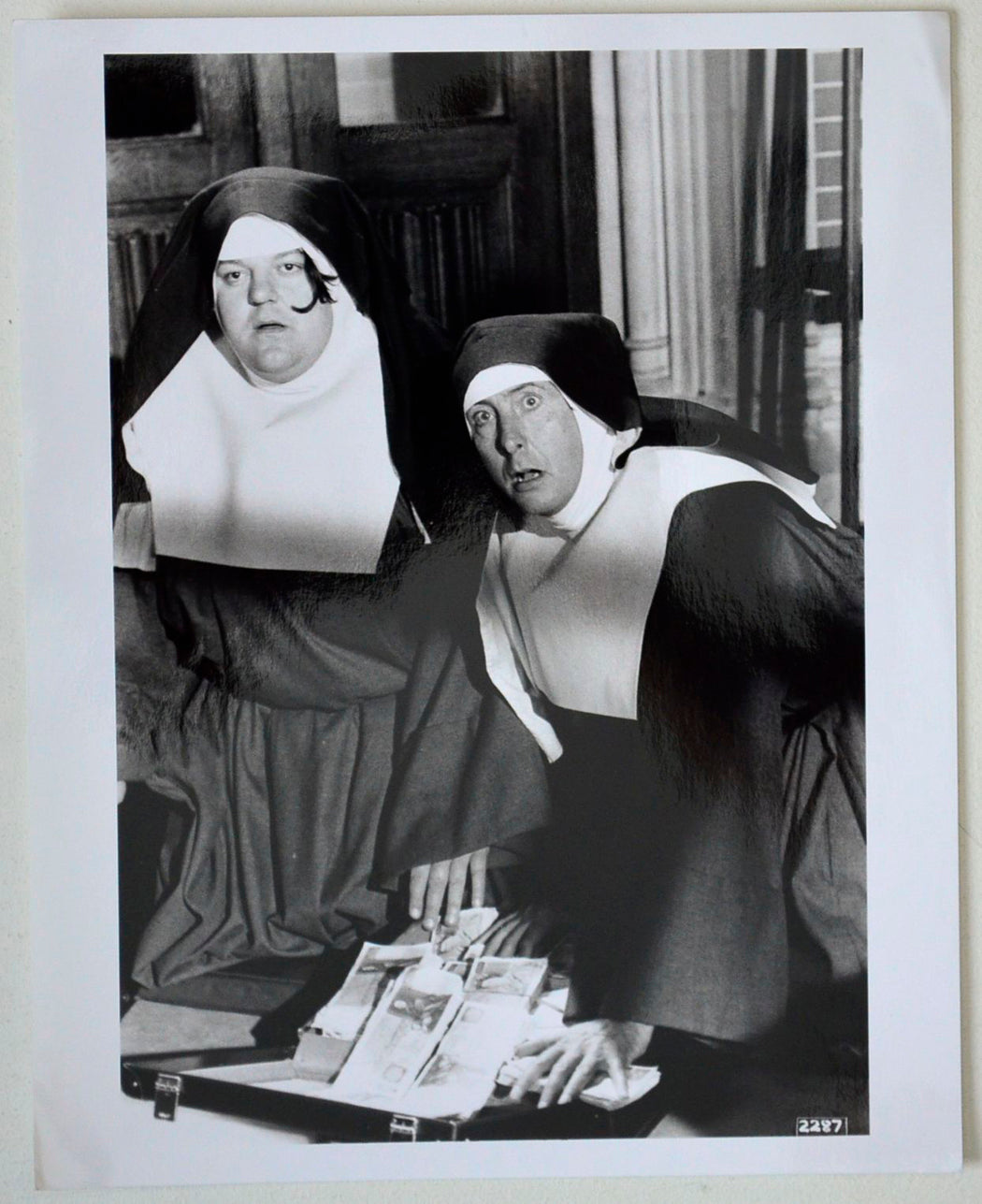 Nuns On The Run    Original Cinema Front Of House (FOH) Black And White Still – Press Still – Movie Still     