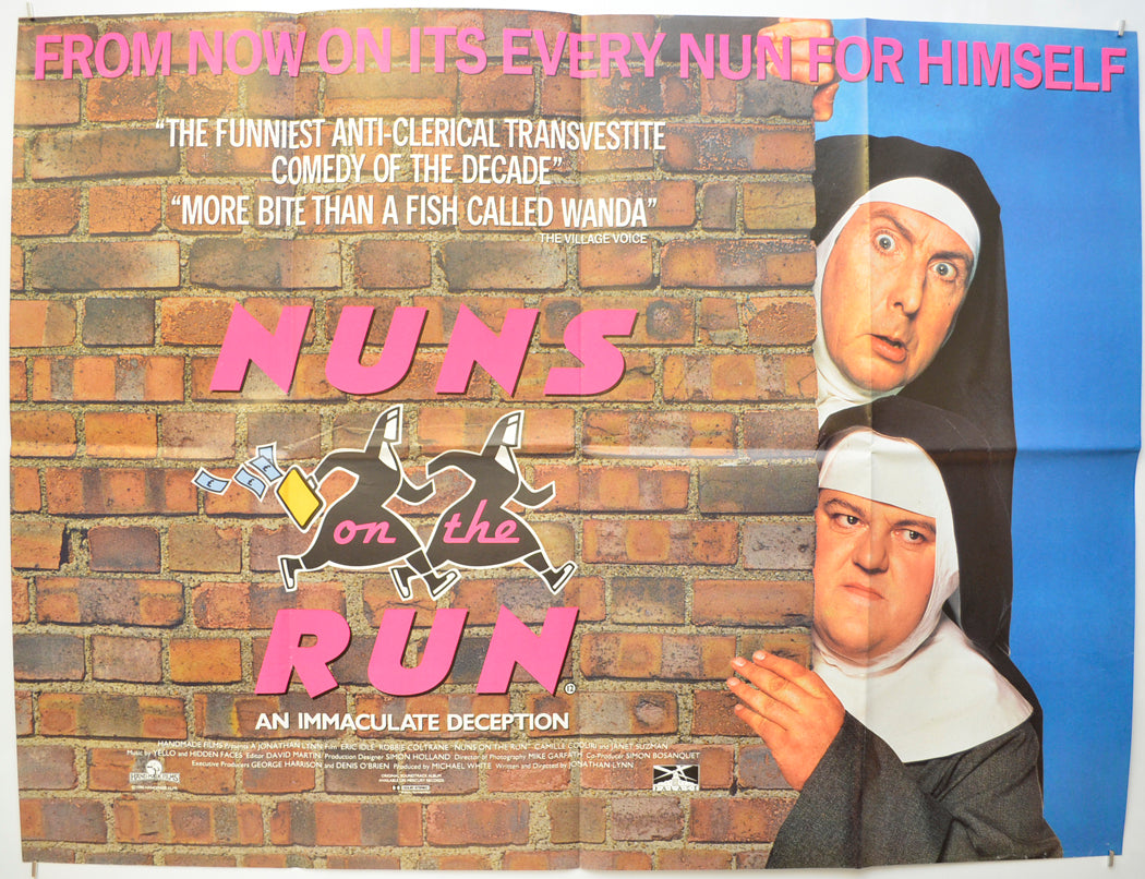 Nuns On The Run Original Quad Poster - Film Poster - Movie Poster